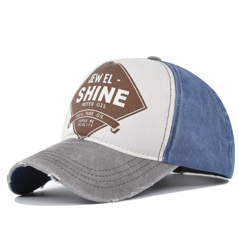 Retro Contrast Color Baseball Cap Coffee adjustable