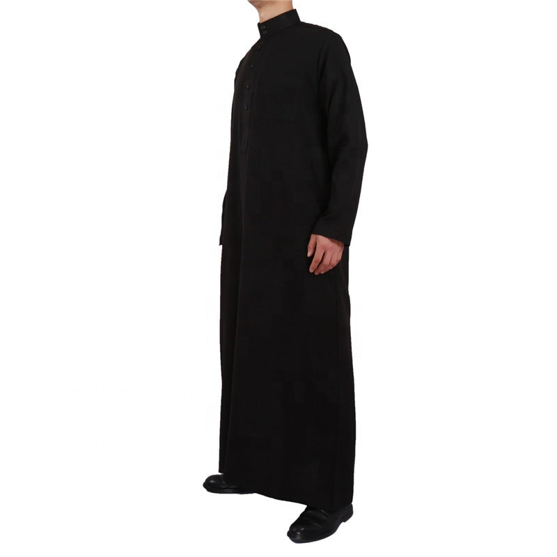 Qatar Style Cotton And Linen Long-Sleeved Worship Robe