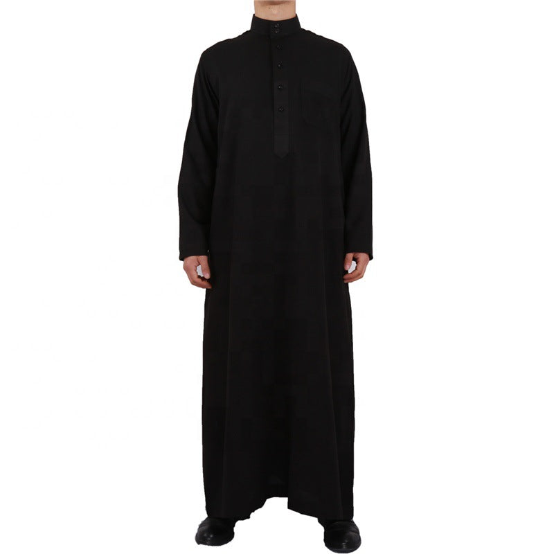 Qatar Style Cotton And Linen Long-Sleeved Worship Robe