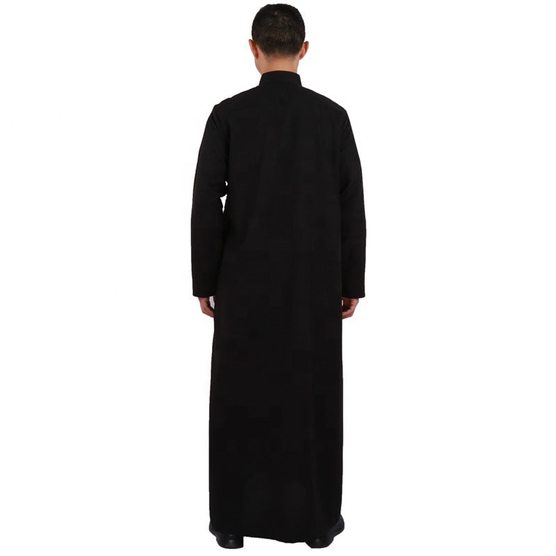 Qatar Style Cotton And Linen Long-Sleeved Worship Robe