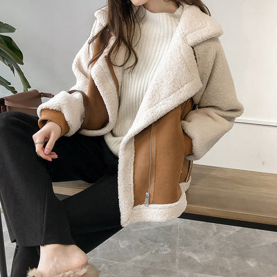 Suede Short Lamb Velvet Jacket