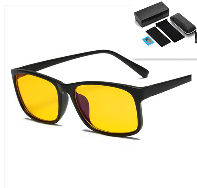 Anti-blue glasses student glasses Black Yellow pack set