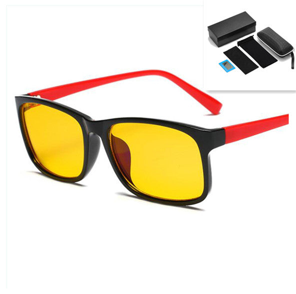 Anti-blue glasses student glasses Red Leg Yellow pack set