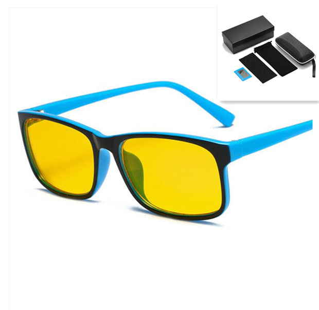 Anti-blue glasses student glasses Blue Leg Yellow pack set