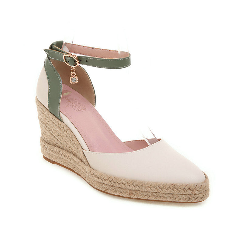 Pumps Shoes Dorsay Wedge Espadrille Ankle Strap