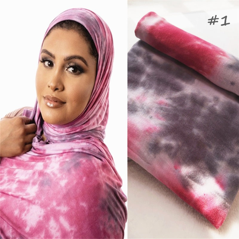 Cotton Modal Tie-dye Shawl Scarf Hijab 1 color