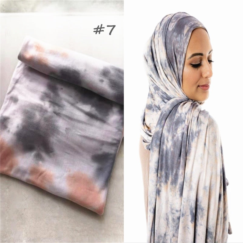 Cotton Modal Tie-dye Shawl Scarf Hijab 7 color