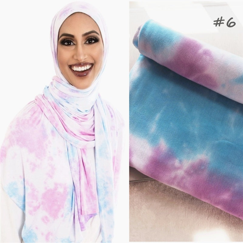 Cotton Modal Tie-dye Shawl Scarf Hijab 6 color