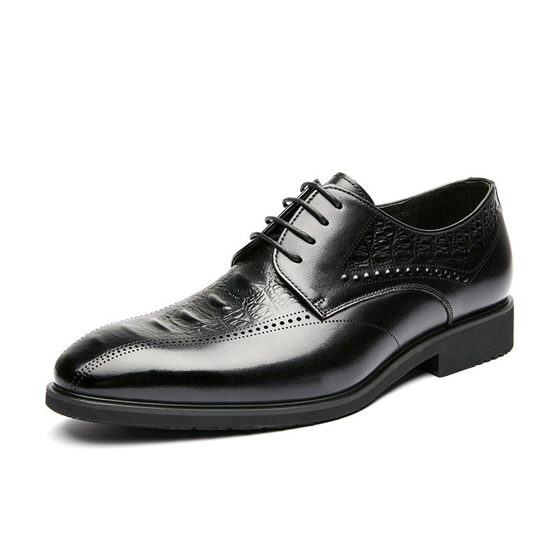 Autumn New Style Carved Hollow Business Dress Shoes Men Black