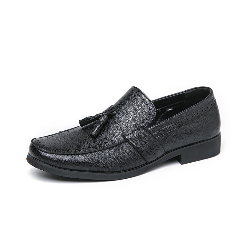 Tassel Business Casual Leather Loafer Black