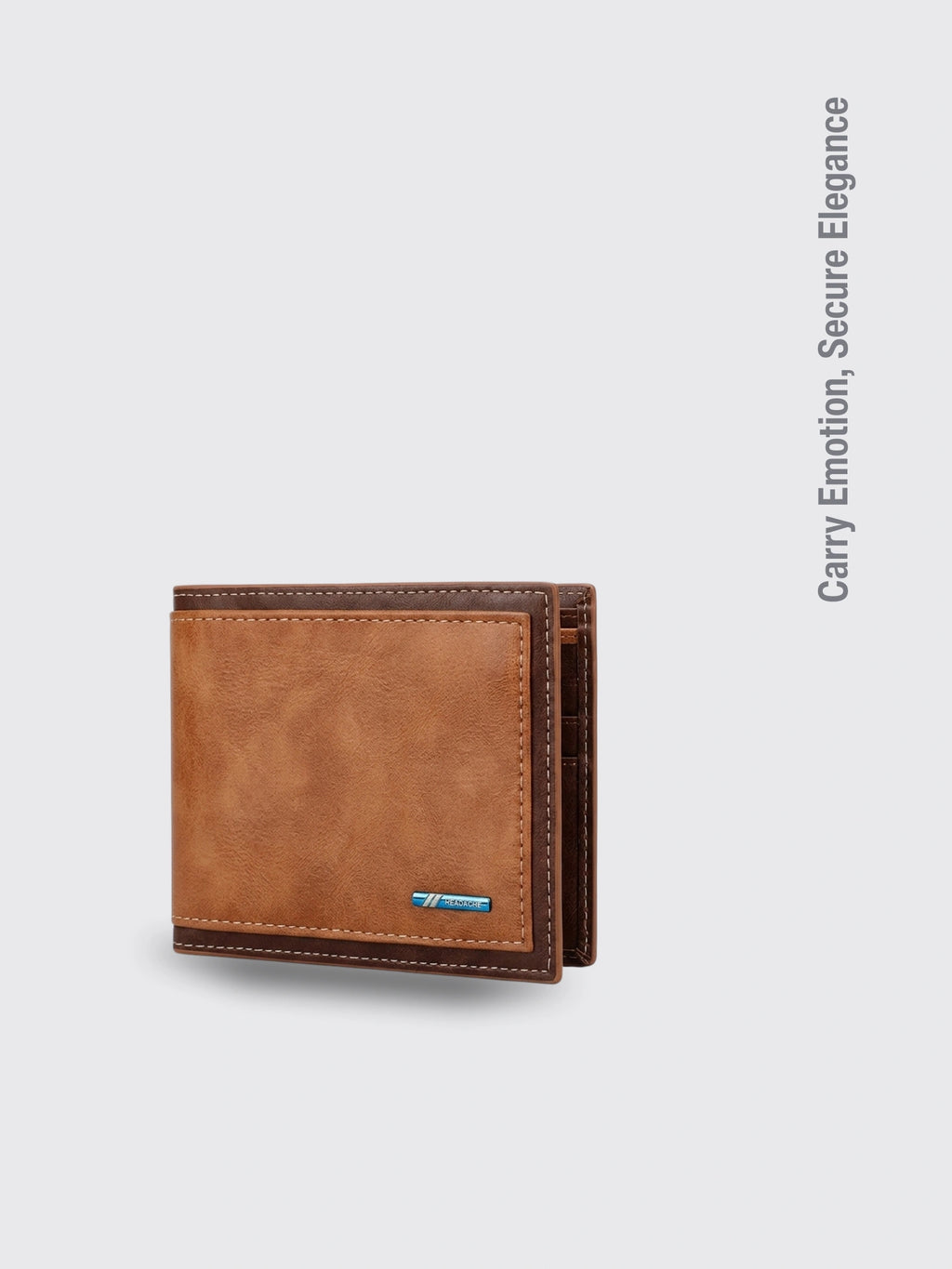 Fashion Simple Men's Stitching Short Wallet 2420 1 Earth Brown
