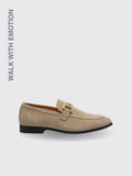 British Metal Buckle Leather Shoes Khaki 38