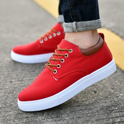 Breathable Mens Casual Canvas Sport Shoes Red