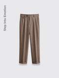 Houndstooth Wool Suit Pants For Men Brown 29
