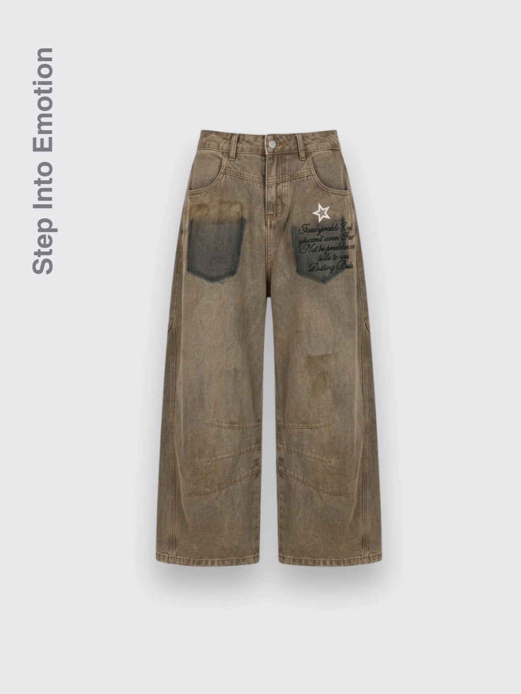 Loose-fit Wide-leg Pants With A Curved Hem Khaki 2XL