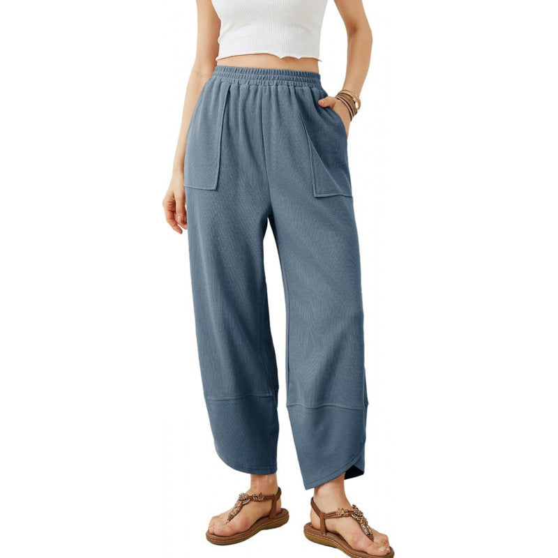 Cropped Pants Gray Blue