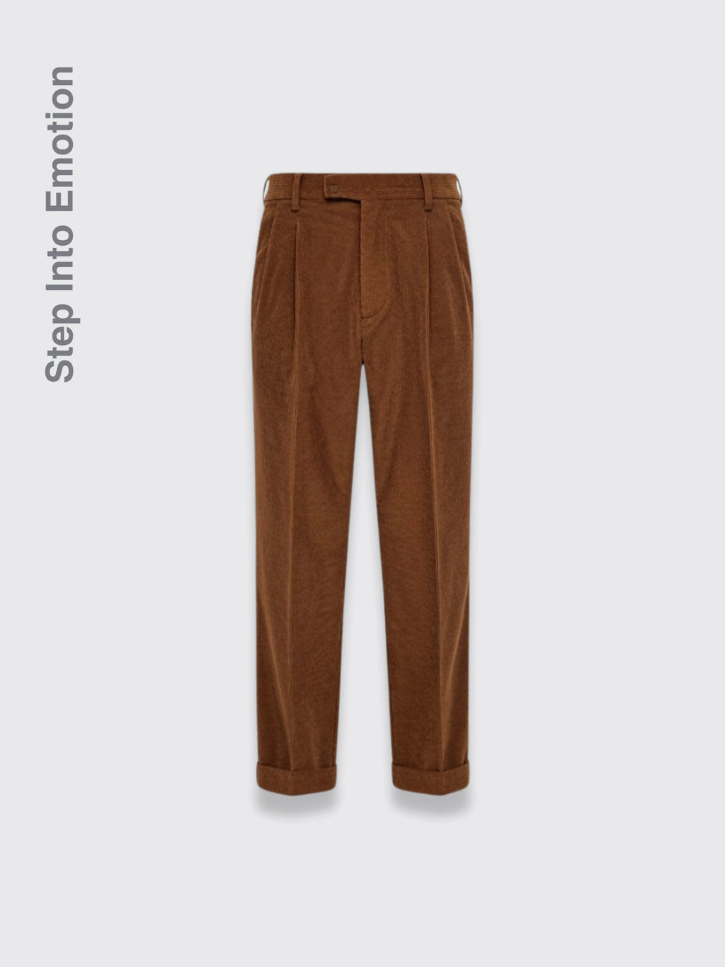 Corduroy Straight High Waist Casual Pants Men Brown 29Size