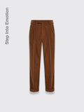 Corduroy Straight High Waist Casual Pants Men Brown 29Size
