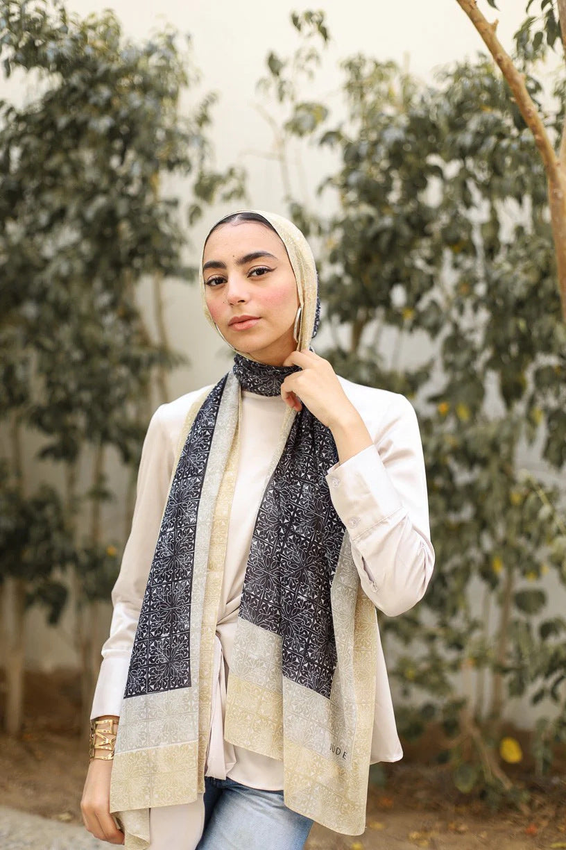 Satin Hijab Printed Shawl Headscarf 7style Above 175cm