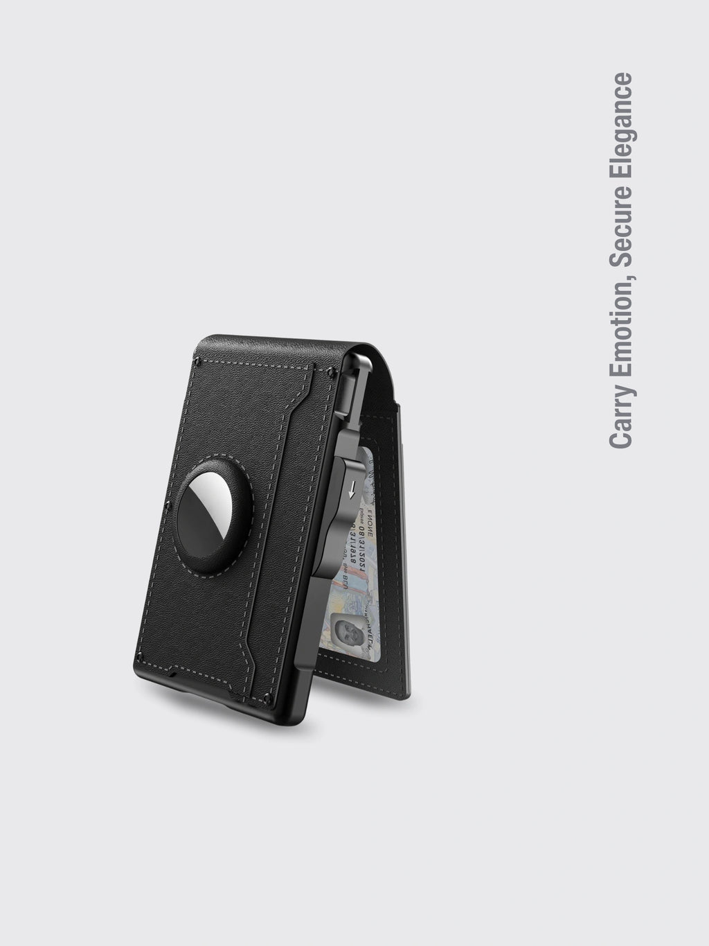 Mens Metal Card Case & Card Holder High-Capacity Anti-Skimming Wallet Black