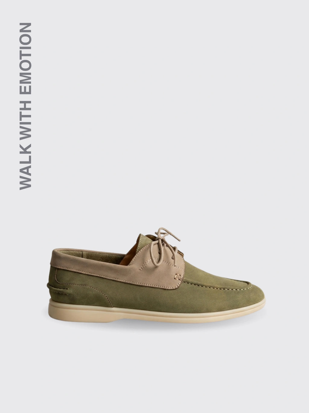 Lace-up Vintage High Mercerized Suede Sailing Shoes Pine tea green 38