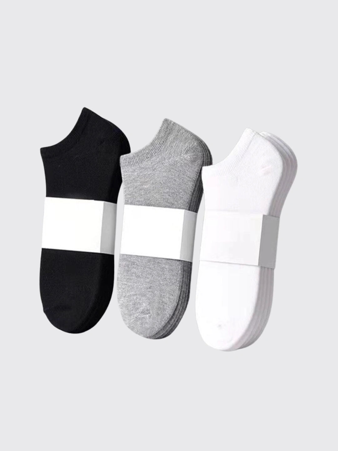 Solid Color Men's Black And White Grey Ship Socks