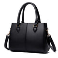 Commuter Soft Leather Large-Capacity Crossbody Shoulder Bag Black
