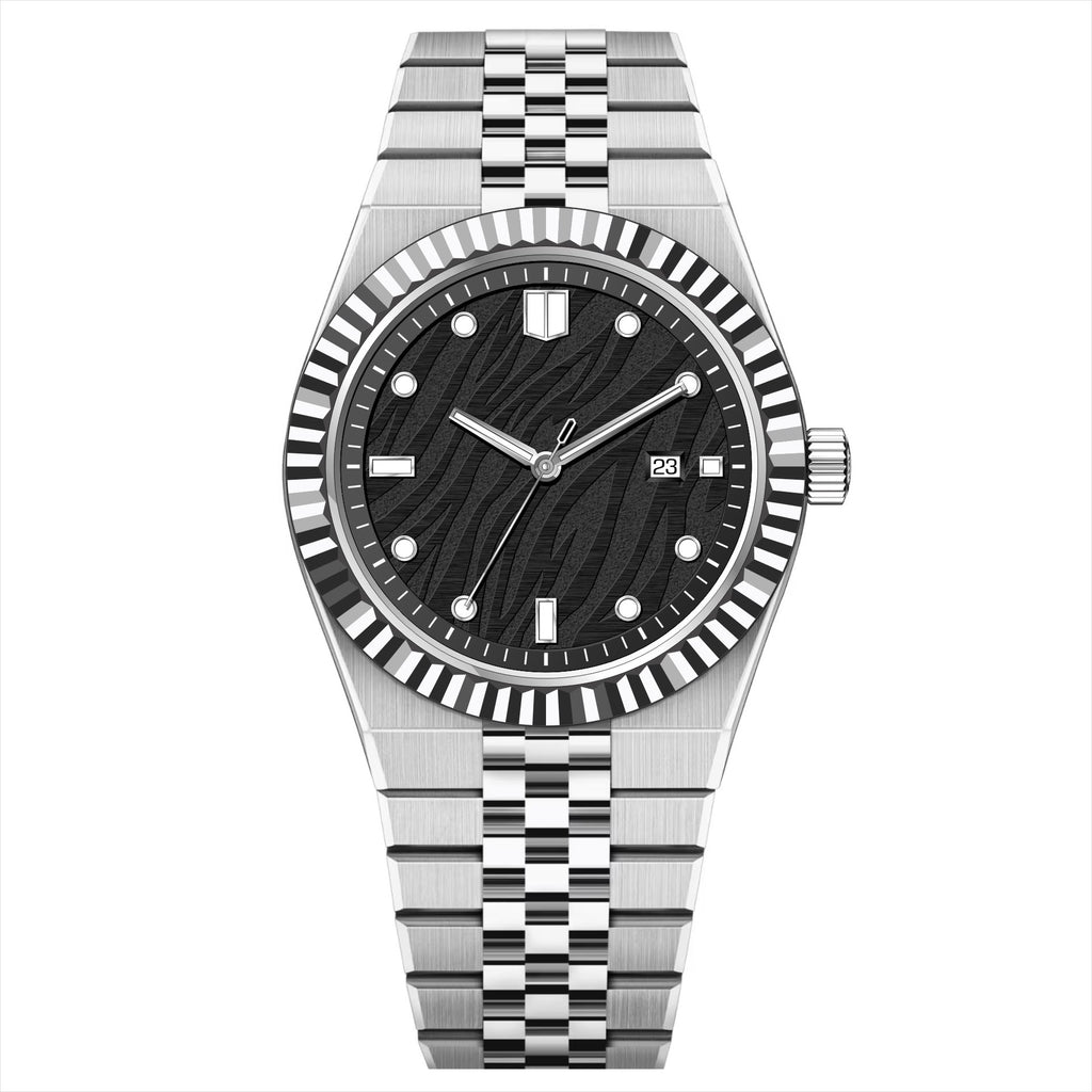 High-End Business Steel-Strap Quartz Watch White And Black
