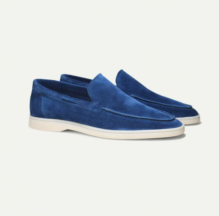 Matte Suede Loafer Dark Blue