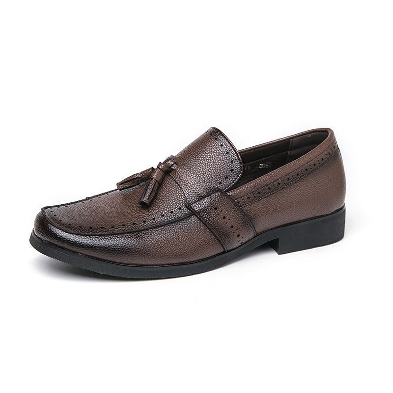 Tassel Business Casual Leather Loafer Brown