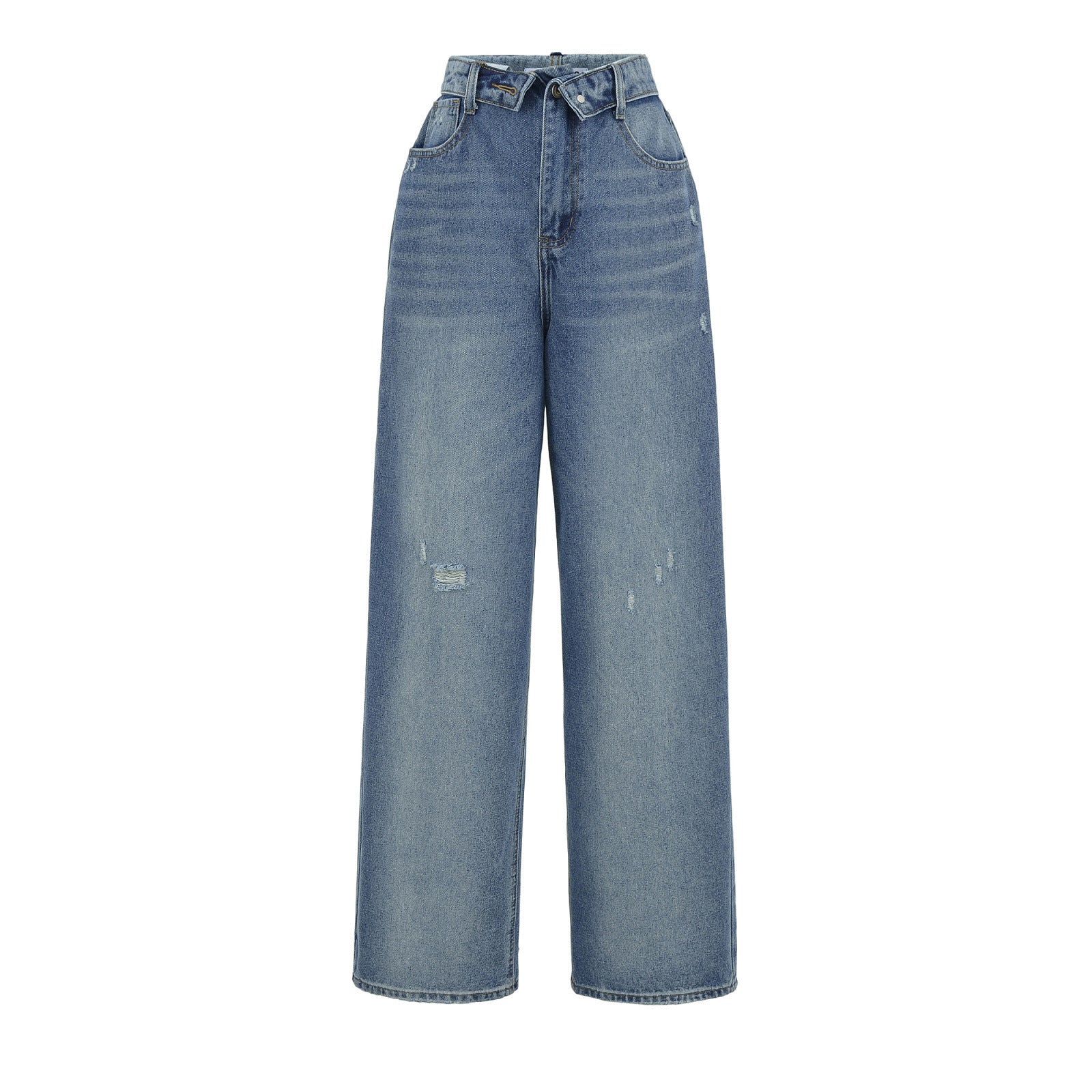 Wide-leg Pants With A Curled Hem