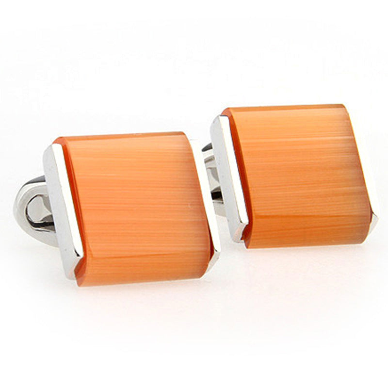 Opal Cufflinks Business Elite French Style Cufflink Orange 14k