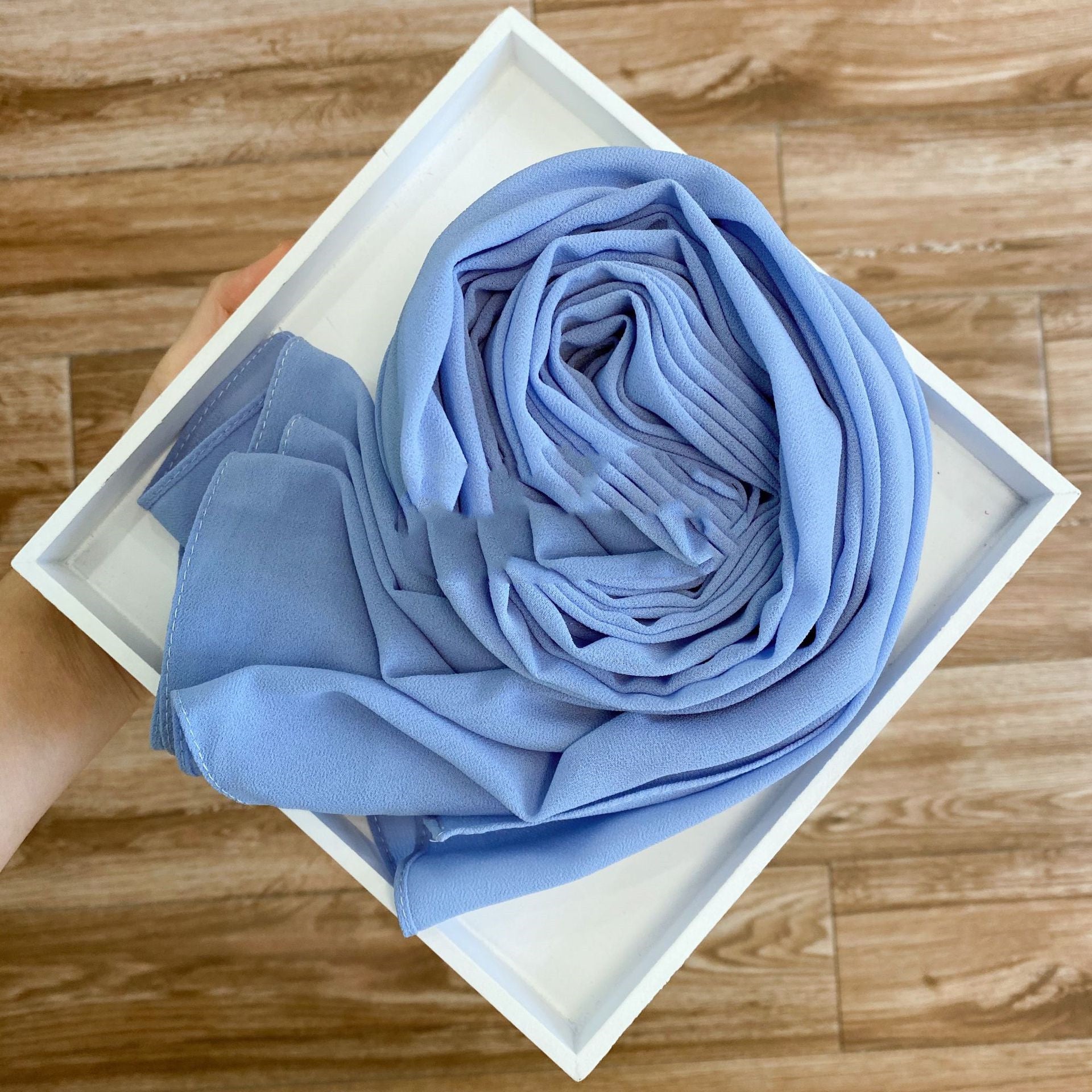 Women's Hijab Solid Pearl Chiffon Scarf Ivy color