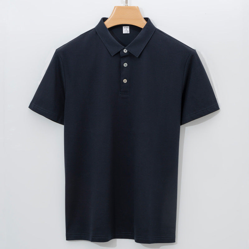 Double-sided Mercerized Cotton Polo Shirt Navy Blue