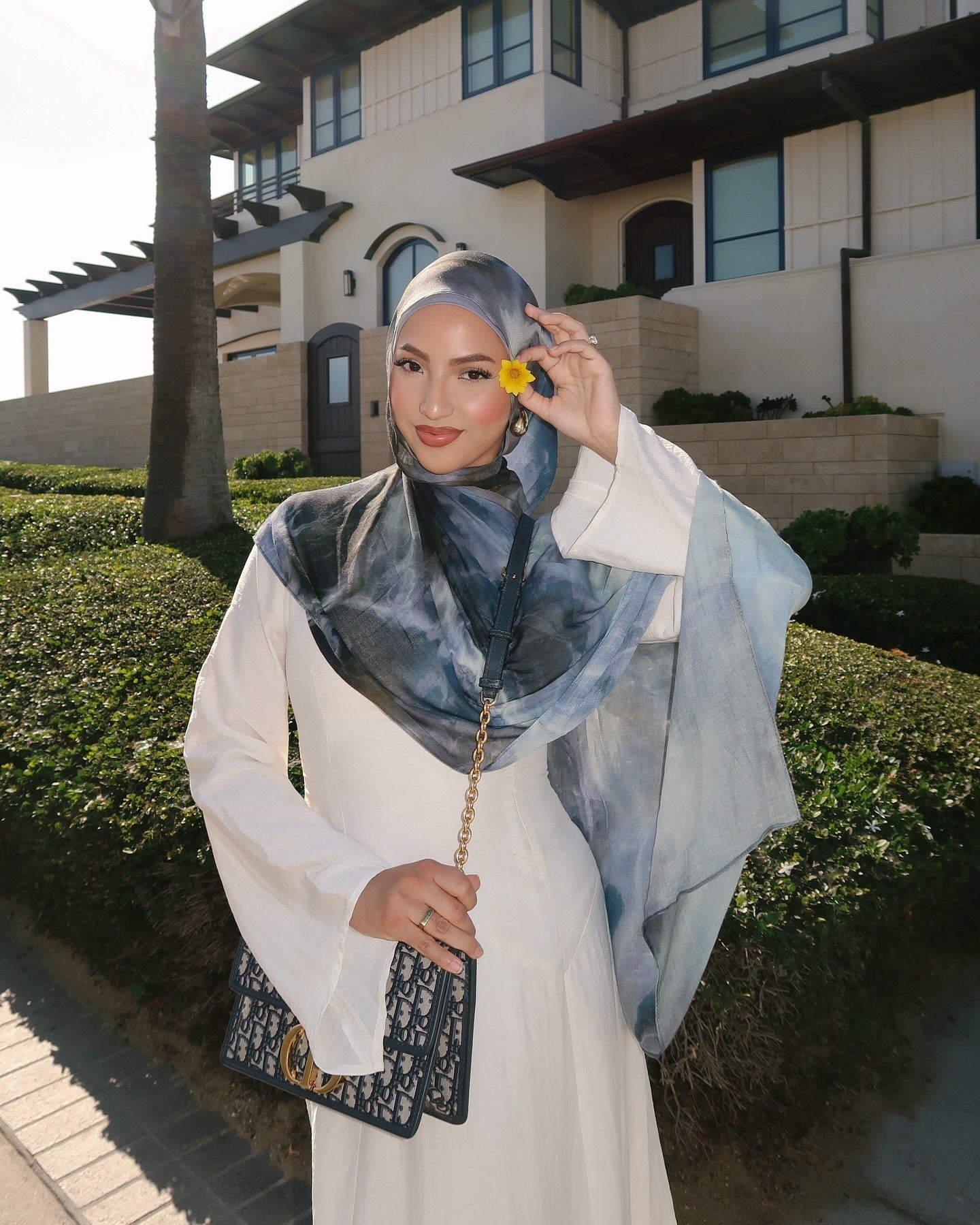 Satin Hijab Printed Shawl Headscarf 55style Above 175cm