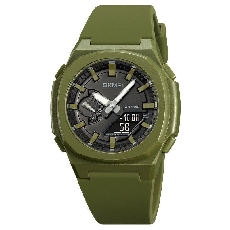 Quartz Waterproof Multi-function Chronograph Alarm Digital Watch Army Green Black Machine