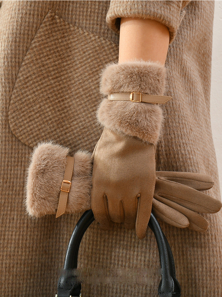 Driving Gloves With A Fleece Lining For Extra Warmth And Insulation Mocha Color
