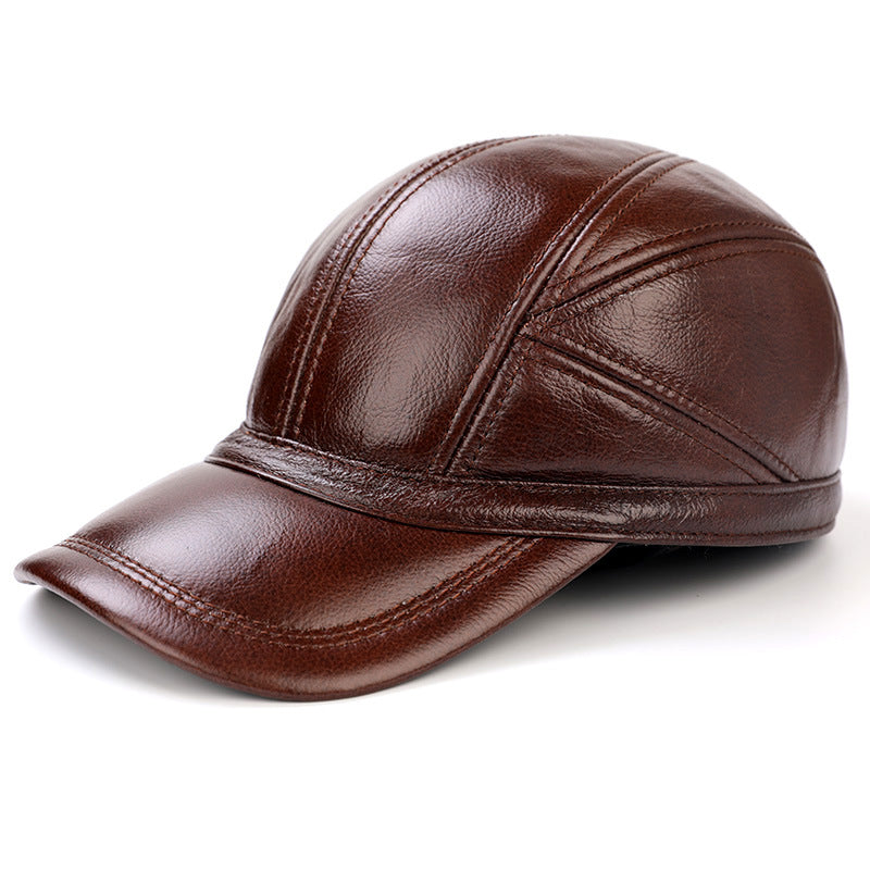 First Layer Leather Baseball Cap Brown