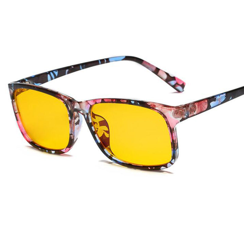 Anti-blue glasses student glasses Floral Yellow
