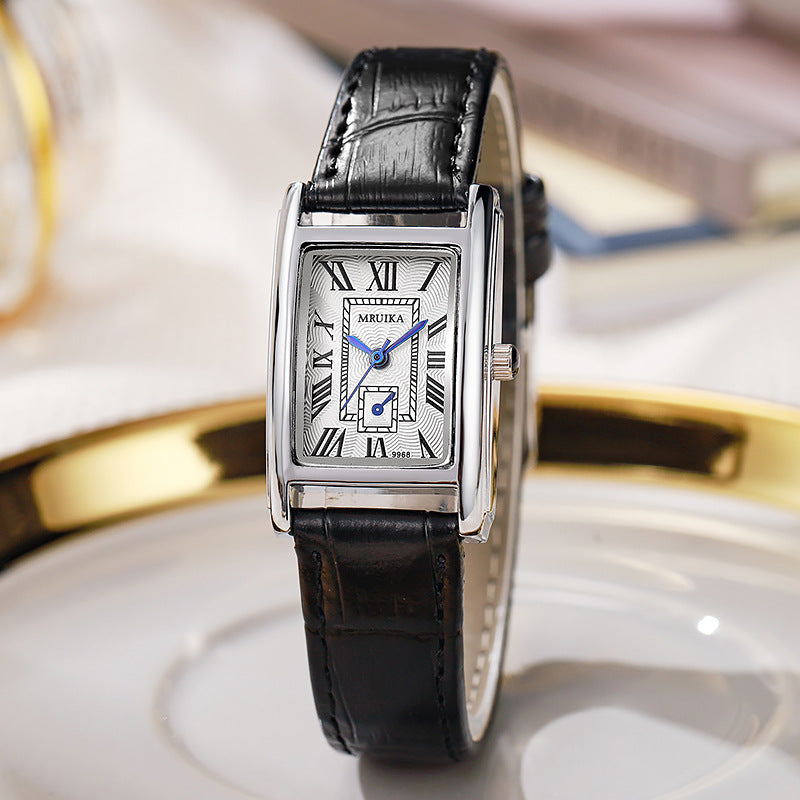 Retro Casual Stylish Womens Watch Black Silver