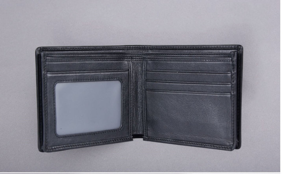 Men's Short Casual Leather Large Capacity Horizontal Wallet