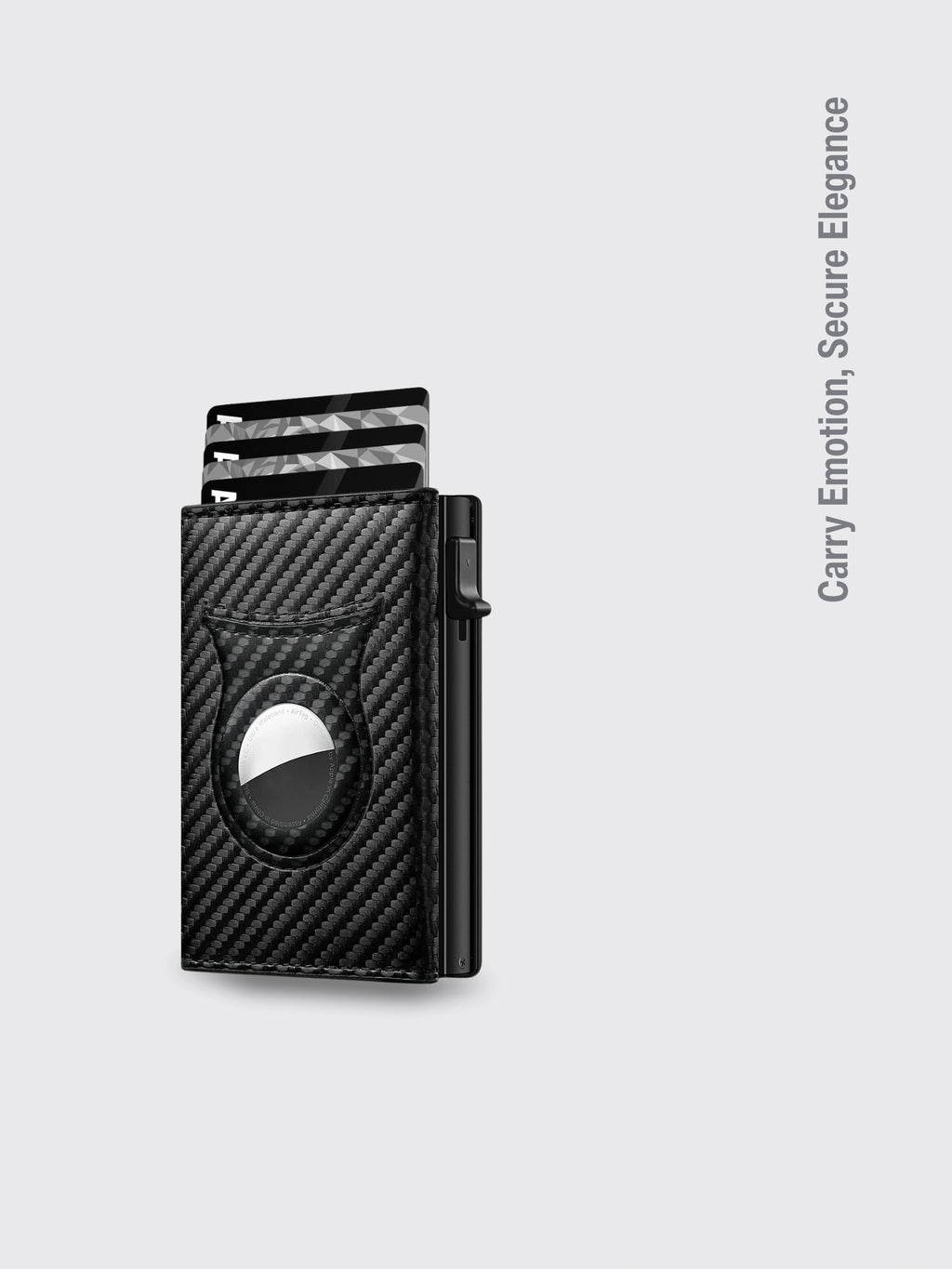 Mens Minimalist Trifold Microfiber Wallet Carbon Fiber Black