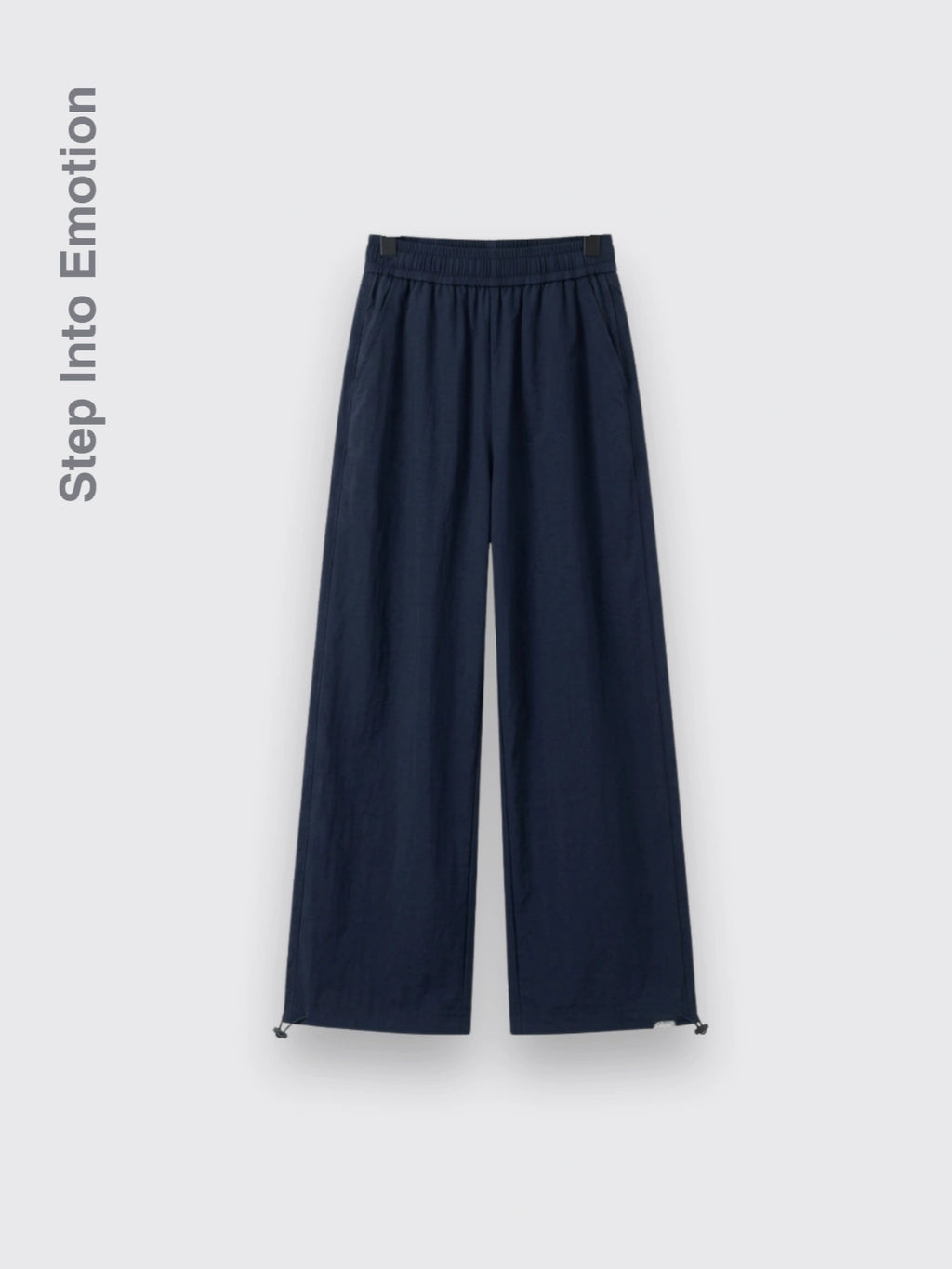 Cotton-like Wide-leg Sunscreen Pants Navy Blue Regular H17642 L