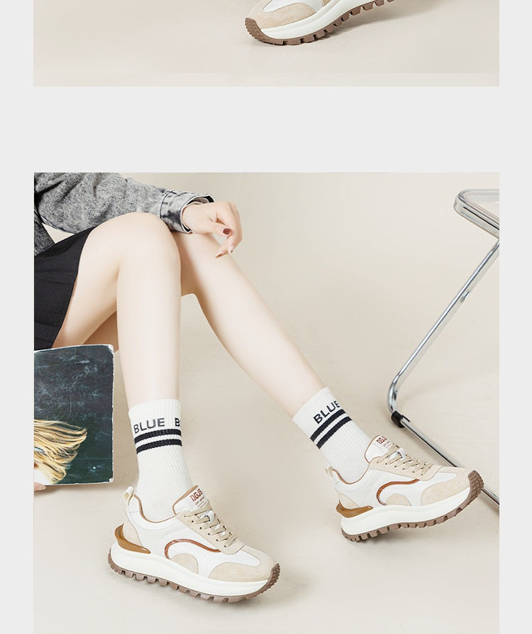 Leather Platform Sports Casual Shoes