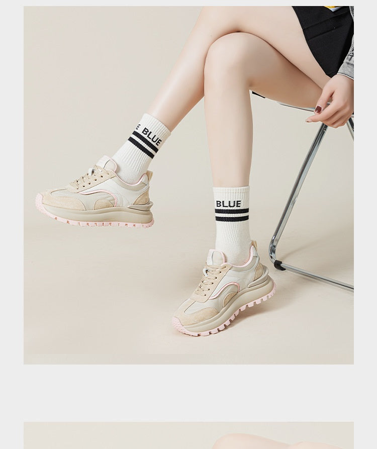 Leather Platform Sports Casual Shoes