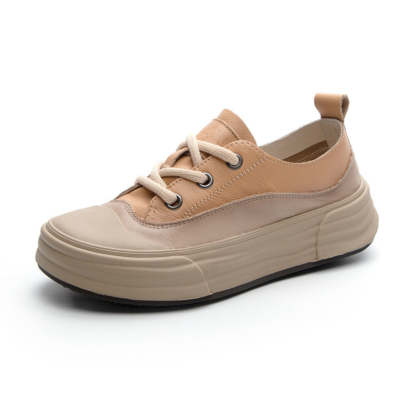 Leather Casual Platform Sneakers