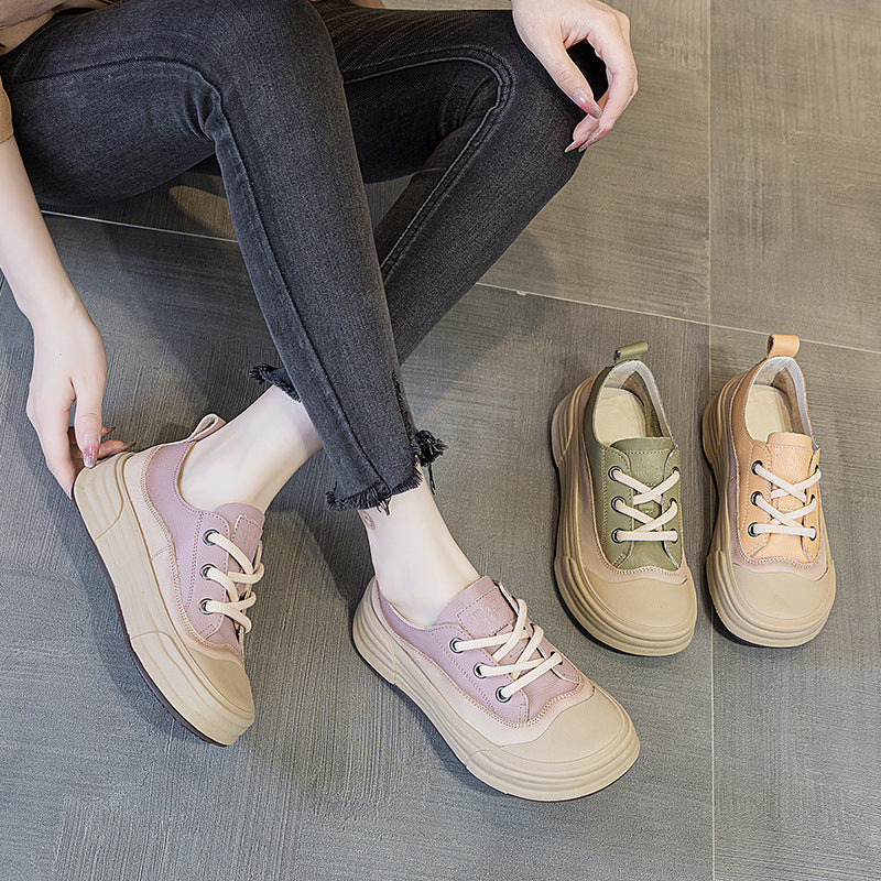 Leather Casual Platform Sneakers