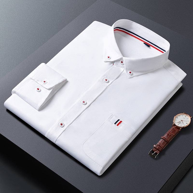 Mens Casual Shirt Fashion Business Dress Shirts Men Clothes White
