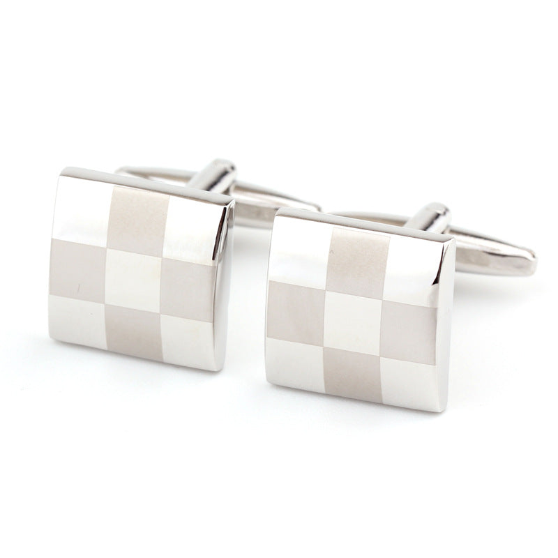 Square Plaid French Shirt Men's Cufflinks Cufflink 3016 Square Grid K9
