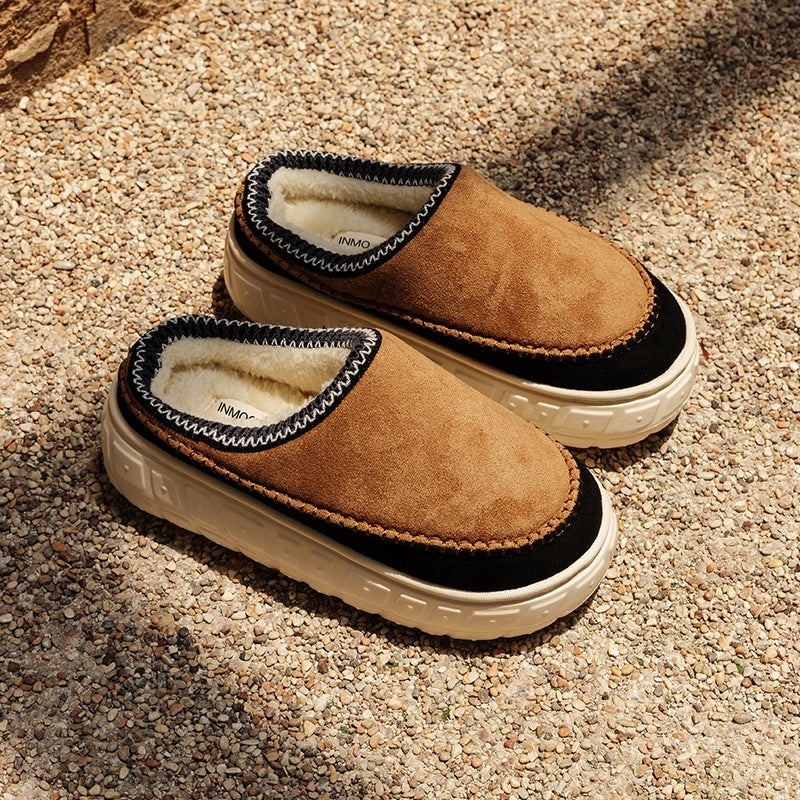 New Non-slip Plus Velvet Slippers Light Ginger Brown